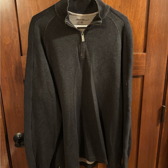 Eddie Bauer Men's Black Half-Zip Sweater - Picture 1 of 3
